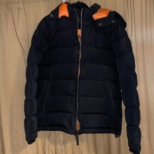 DEUS EX MACHINA Men’s M Puffer Coat Pockets Full Zip Close Rem Hood Drawst Waist